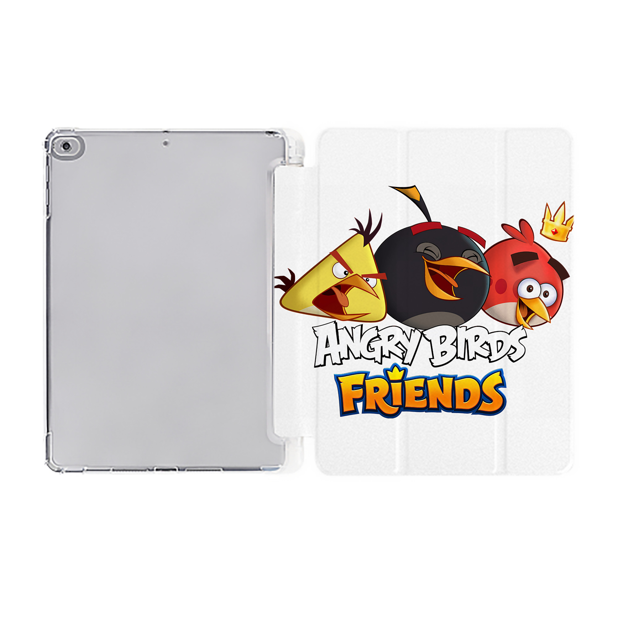 （画像用） Angry Birds アングリーバード IPad ケース ペン収納付き 三つ折りスタンド PUレザー×シリコン 対応機種9.5/10.5/10.9インチ
